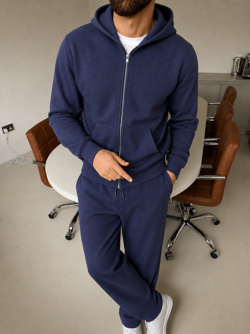 Cremona Hooded Knit Tracksuit - Navy