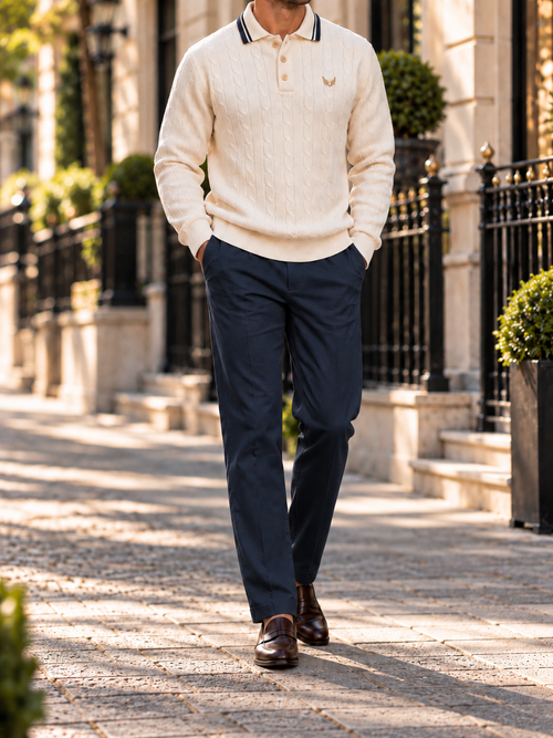 Camogli Tipped Polo Sweater