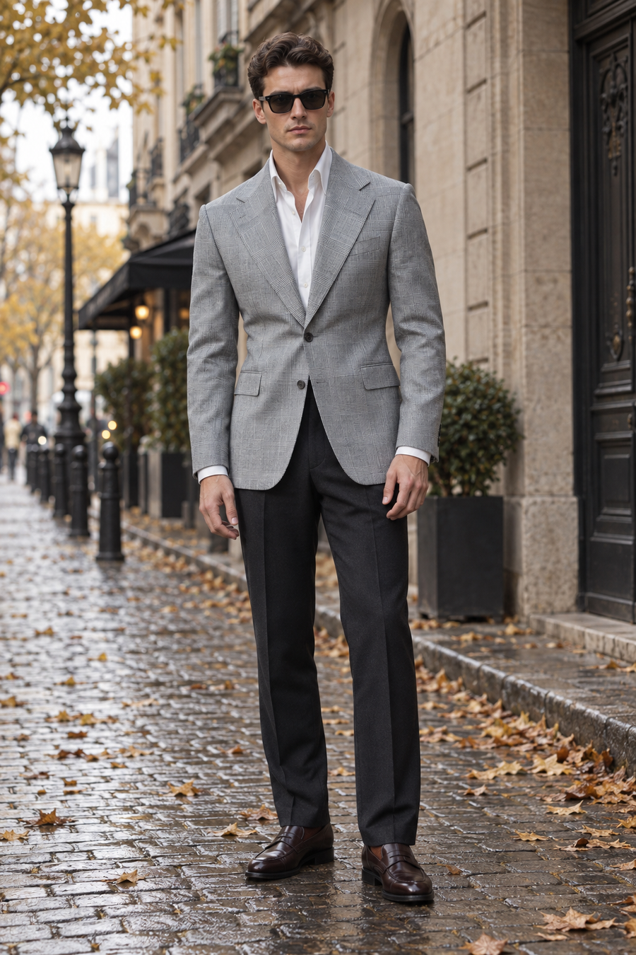 Fabriano Check Notch-Lapel Blazer