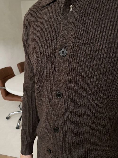 Mantova Button Knit Set - Chocolate