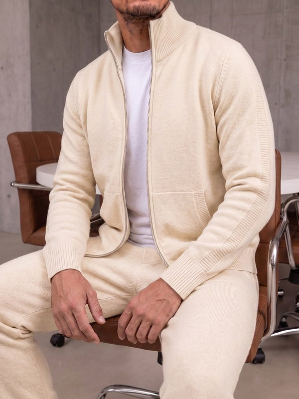Bergamo Knit Tracksuit - Ivory fit