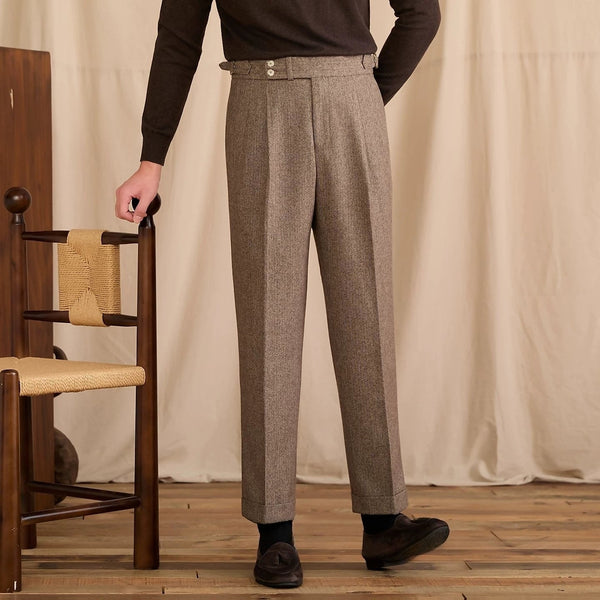 Taranto Wool-Blend Dress Trousers fabric