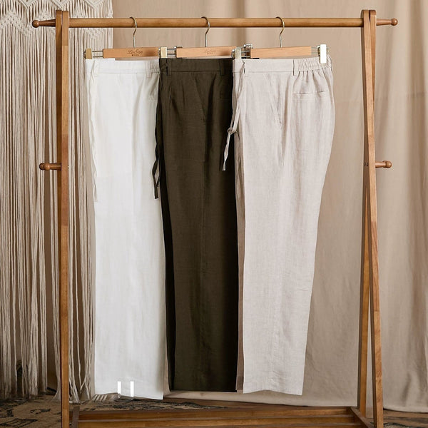 Prato Linen Trousers fabric