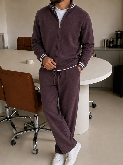 Lucca Knit Tracksuit - Chocolate