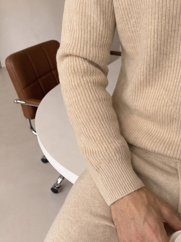 Ravenna Knit Polo Set - Beige detail