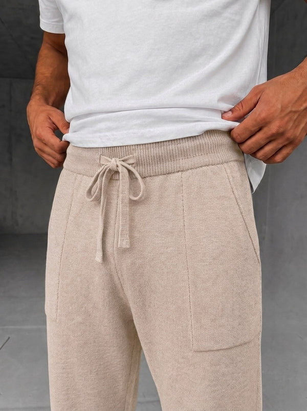 Parma Knit Polo Set - Ivory fabric