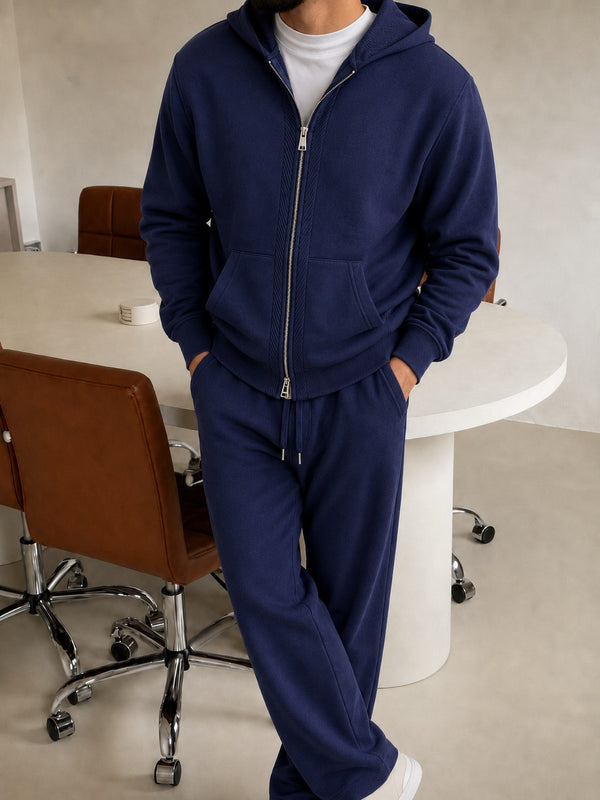 Cremona Hooded Knit Tracksuit - Navy fit