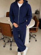 Cremona Hooded Knit Tracksuit - Navy