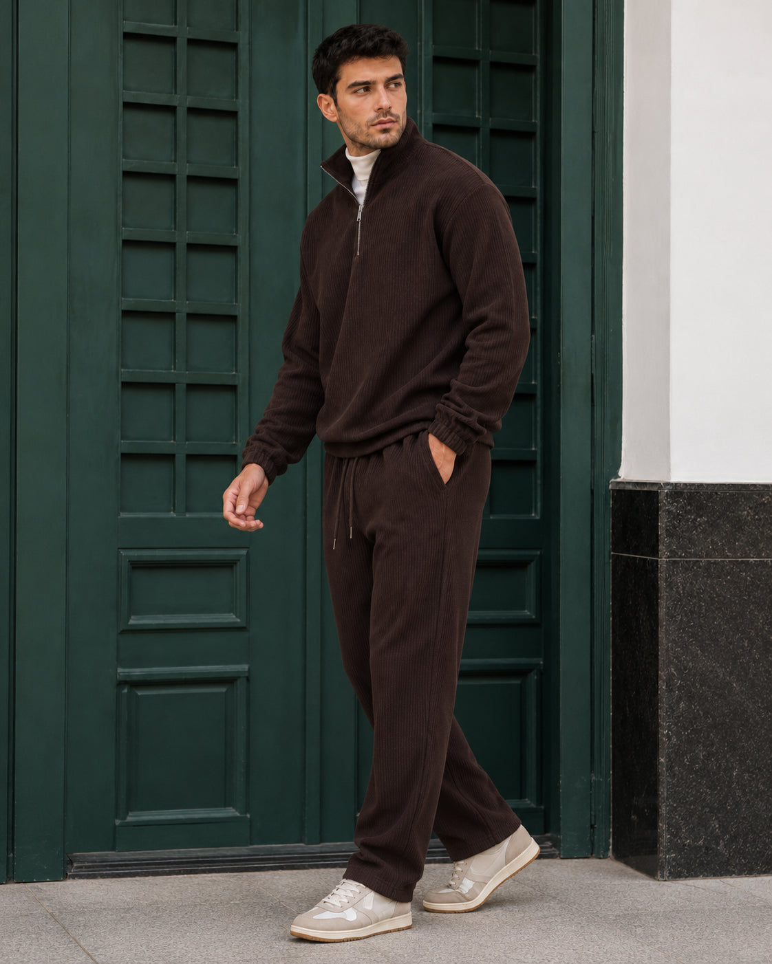 Garda Half-Zip Tracksuit - Chocolate