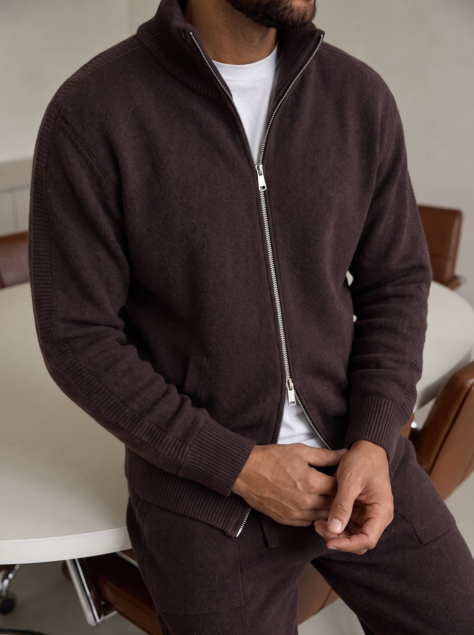 Bergamo Knit Tracksuit - Chocolate
