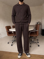 Mantova Button Knit Set - Chocolate