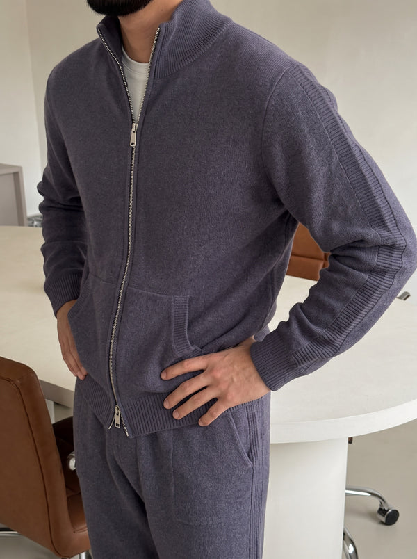Bergamo Knit Tracksuit - Graphite fabric