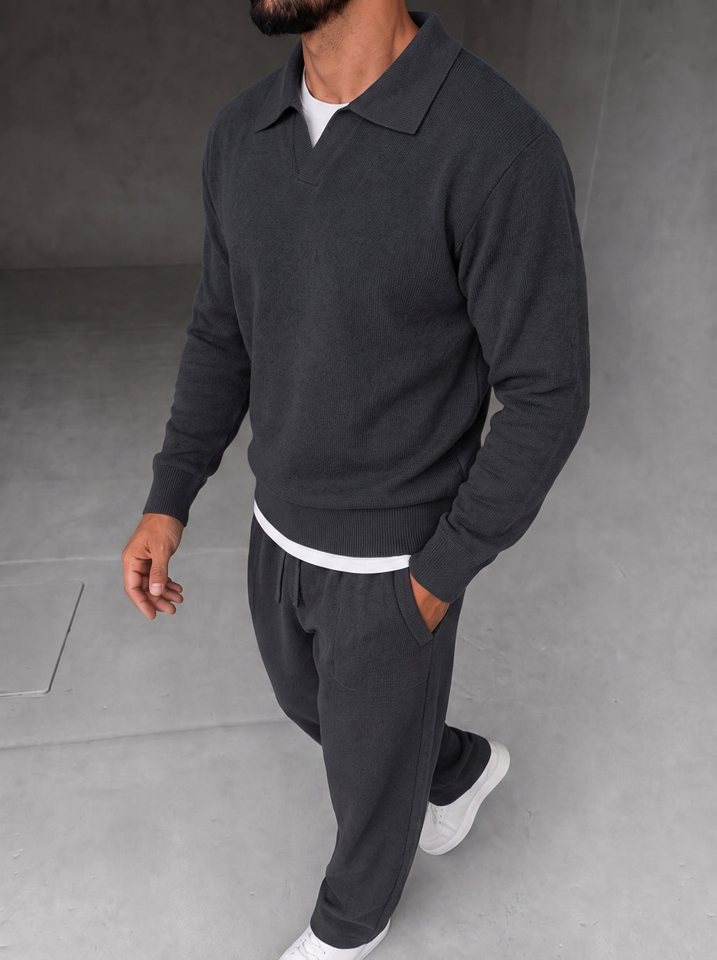Parma Knit Polo Set - Graphite