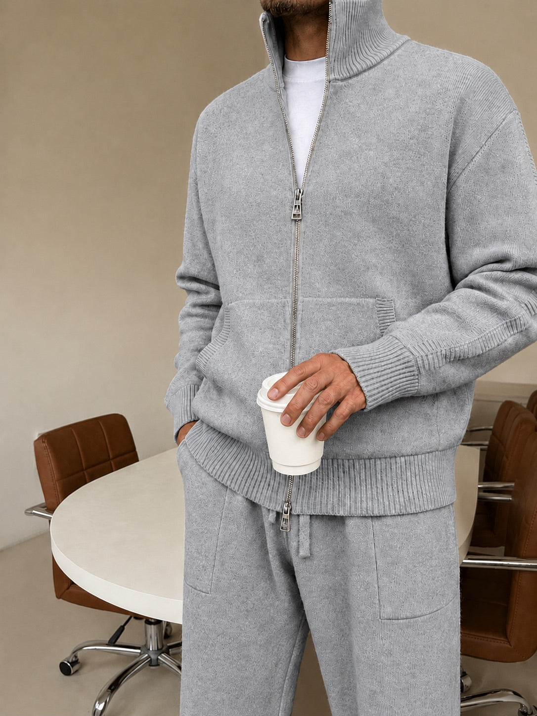 Bergamo Knit Tracksuit - Gray