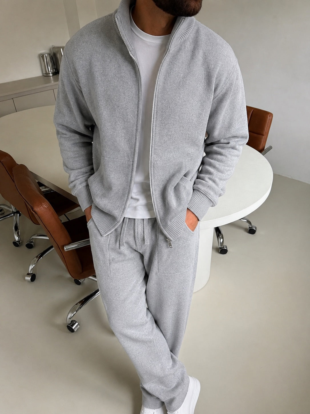 Bergamo Knit Tracksuit - Gray