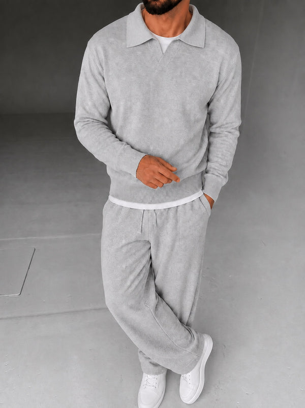 Parma Knit Polo Set - Gray