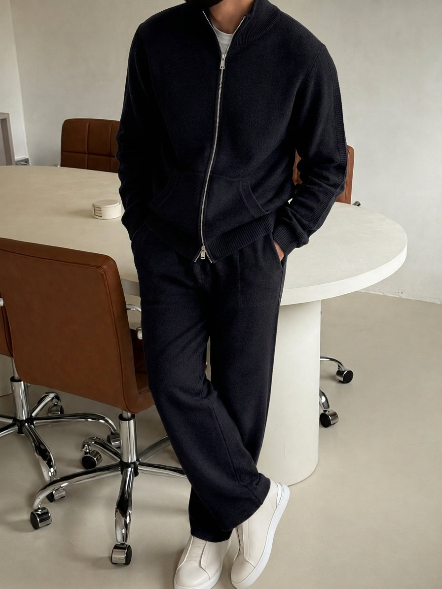 Bergamo Knit Tracksuit - Black