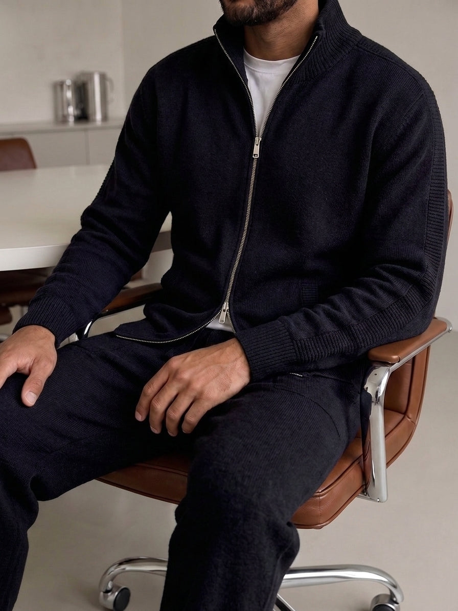 Bergamo Knit Tracksuit - Black