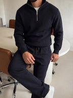 Ravenna Knit Polo Set - Black