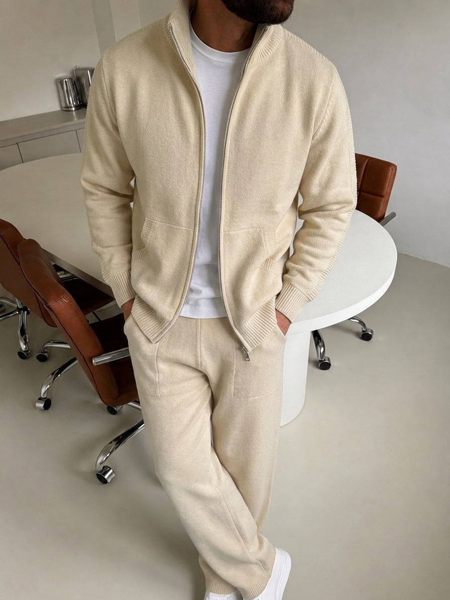 Bergamo Knit Tracksuit - Beige