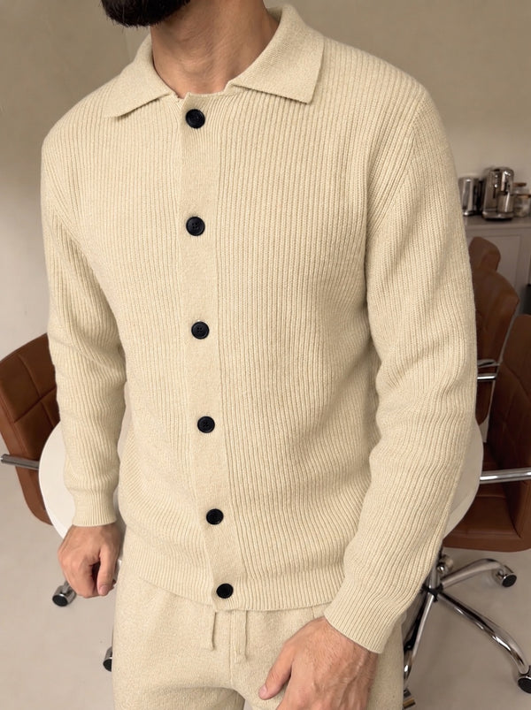 Mantova Button Knit Set - Beige