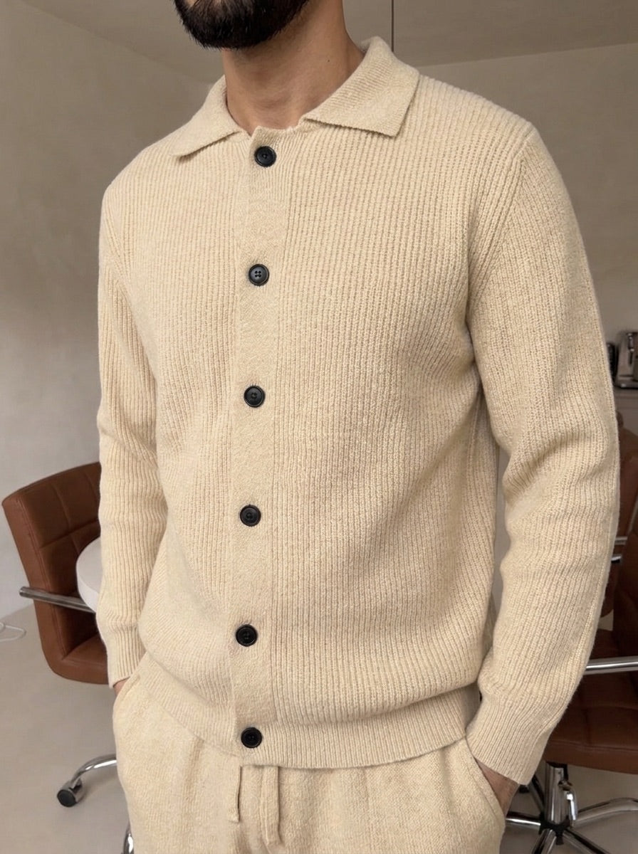 Mantova Button Knit Set - Beige