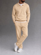 Parma Knit Polo Set - Beige