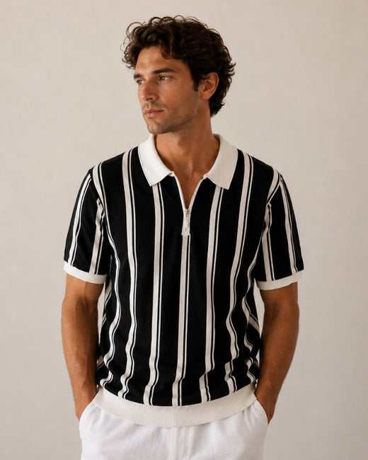 Modena Striped Half-Zip Knit
