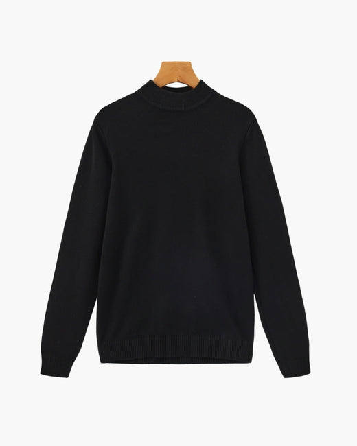 Essential Ribbed Mock-Neck Sweater