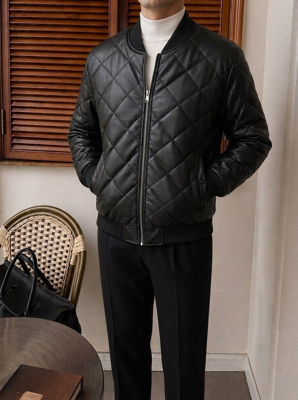 Rimini Quilted Leather Jacket detail