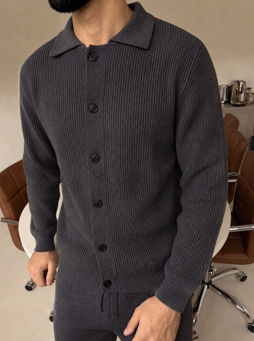Mantova Button Knit Set - Graphite