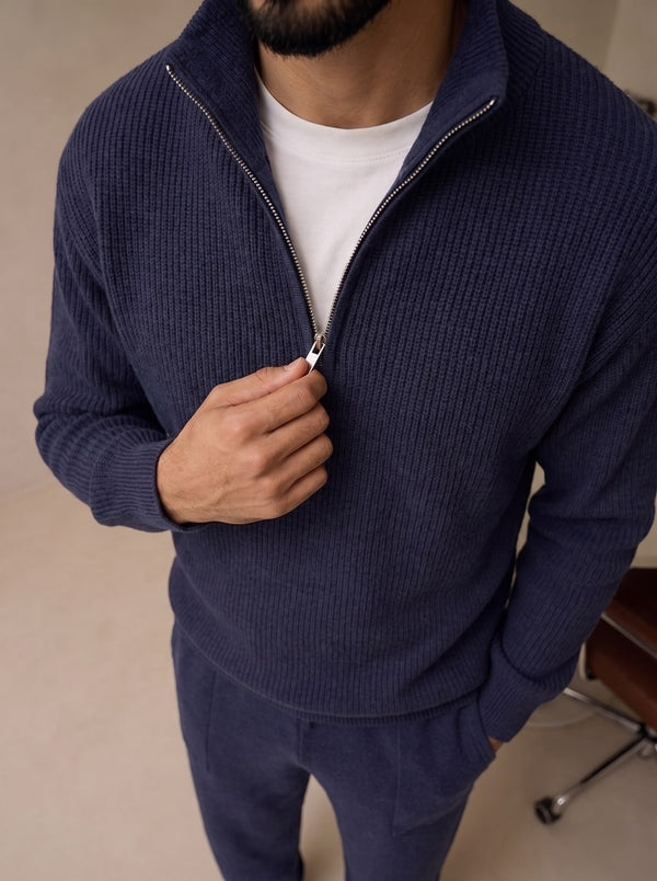 Ravenna Knit Polo Set - Navy fit