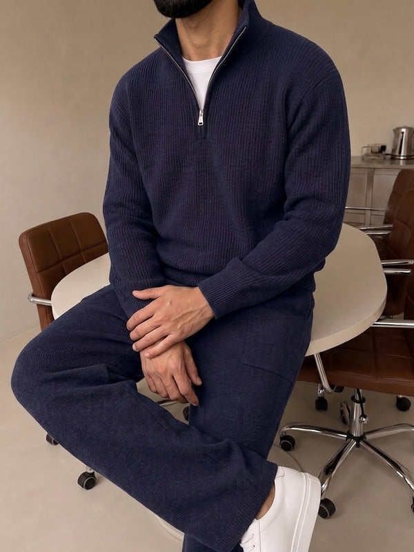 Ravenna Knit Polo Set - Navy detail