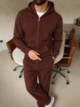 Cremona Hooded Knit Tracksuit - Chocolate