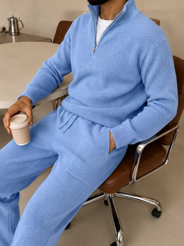 Ravenna Knit Polo Set - Light Blue detail