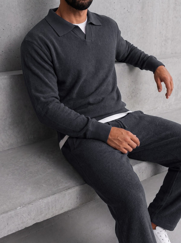Parma Knit Polo Set - Graphite fit