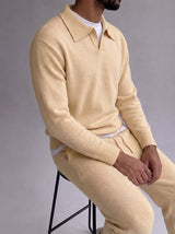 Parma Knit Polo Set - Beige