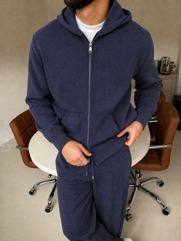 Cremona Hooded Knit Tracksuit - Graphite fit