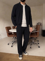 Mantova Button Knit Set - Black