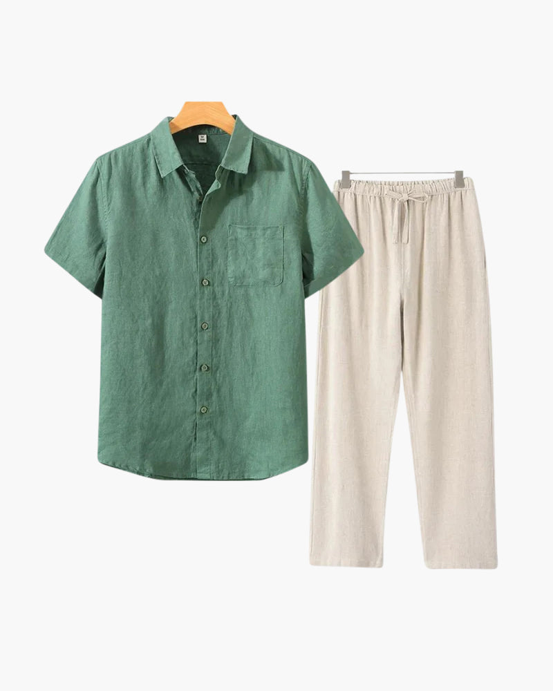 Linen Short-Sleeve Set