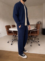 Mantova Button Knit Set - Navy