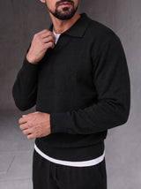 Parma Knit Polo Set - Black
