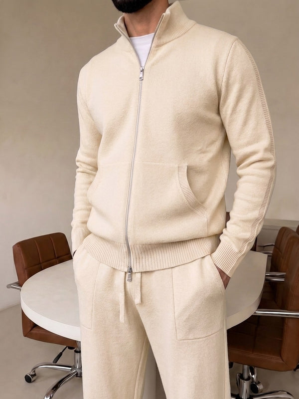 Bergamo Knit Tracksuit - Ivory fabric