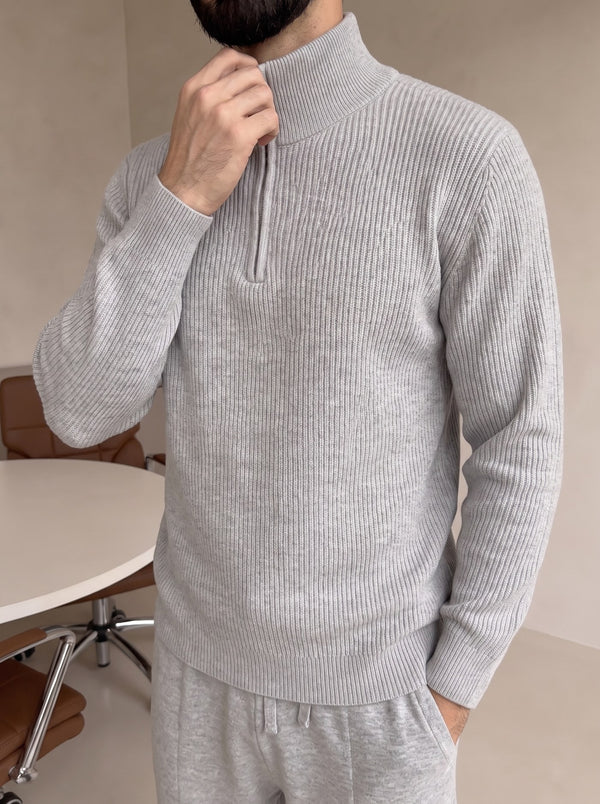 Ravenna Knit Polo Set - Gray detail