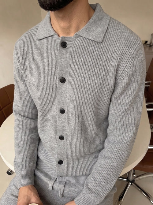 Mantova Button Knit Set - Gray