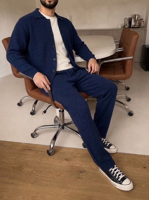 Mantova Button Knit Set - Navy