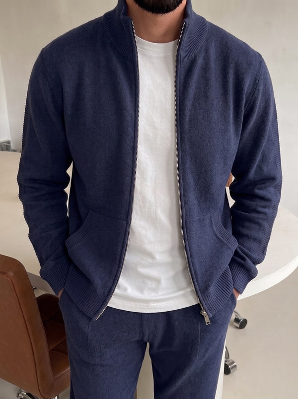 Bergamo Knit Tracksuit - Navy fabric