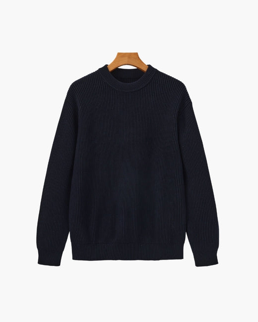 Ribbed Knit Crewneck Sweater