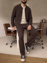 Mantova Button Knit Set - Chocolate