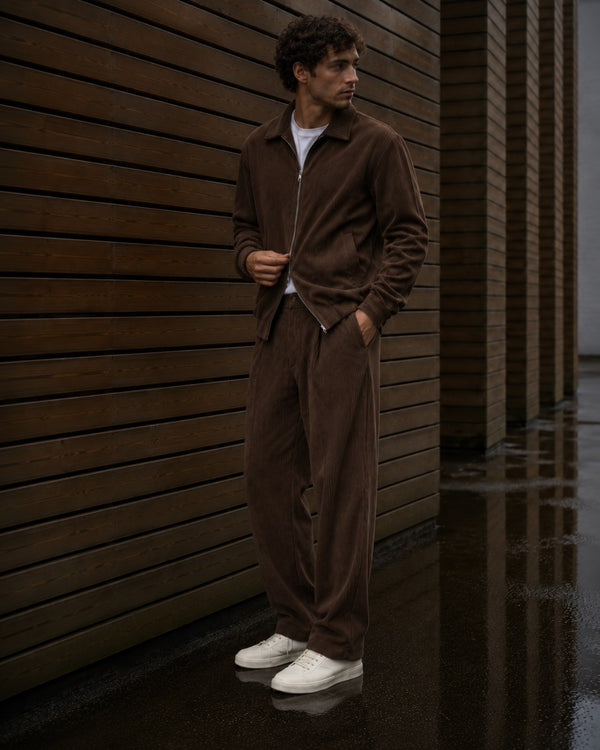 Bolzano Double-Zip Tracksuit - Chocolate fabric